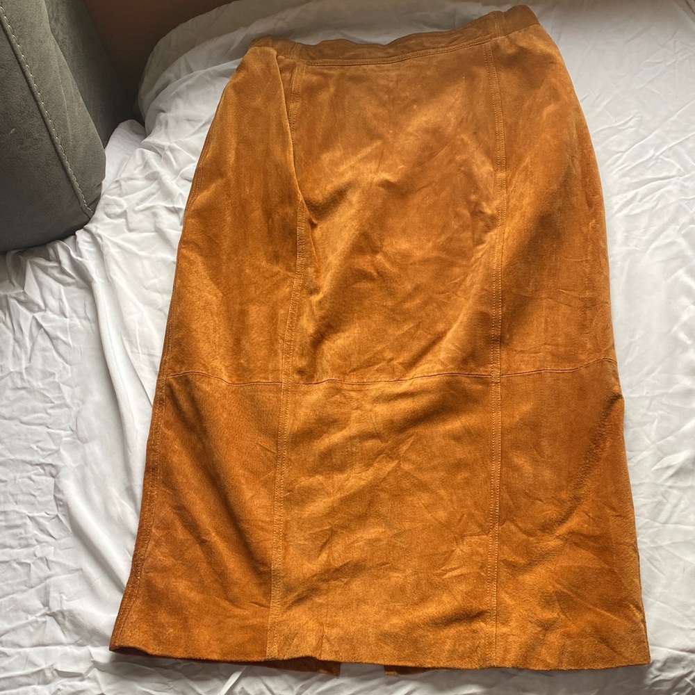 Hunt Club Brown Leather Skirt
